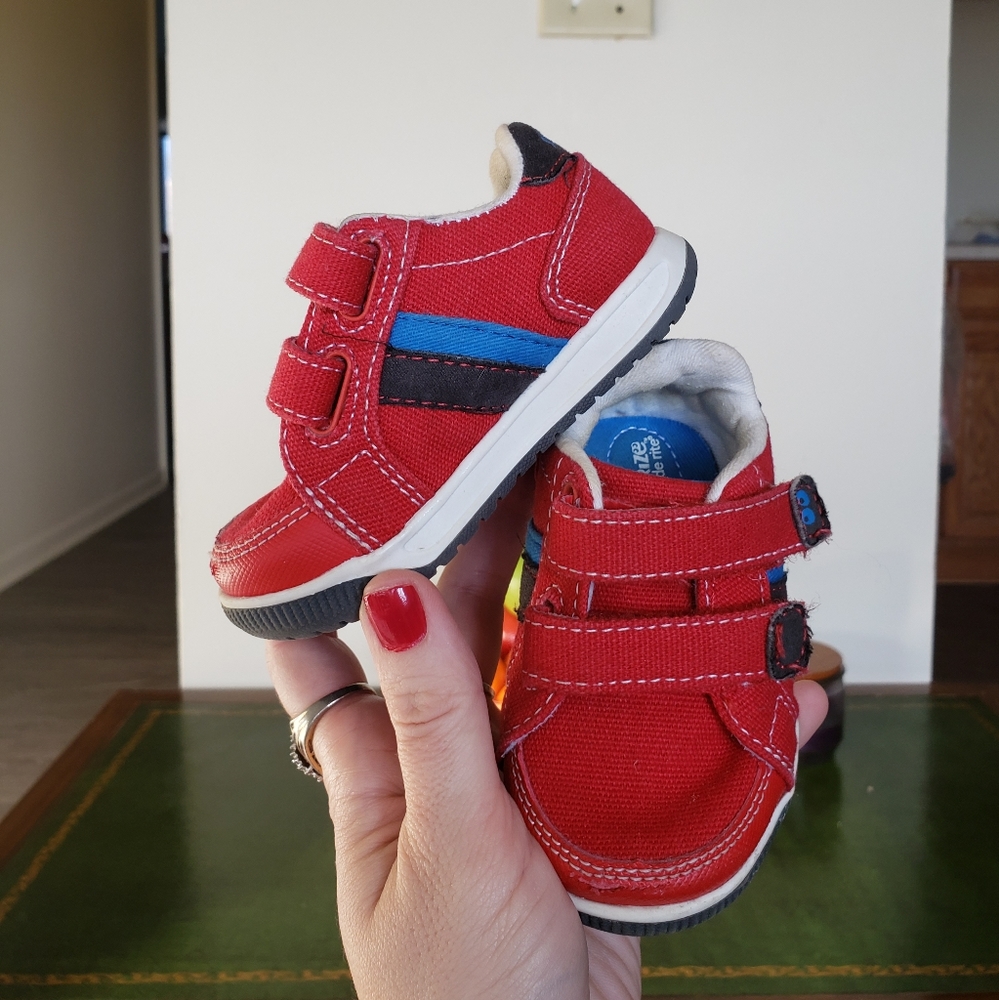 NWOT blue on red Velcro tennis shoes - Picture 12 of 16